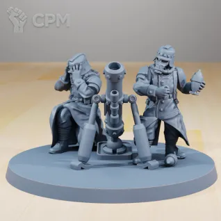 Описание картинки Heavy Weapons Squad Криговские тяжёлое орудия с расчетом от Подземный человек по цене 410руб | Свободный Рынок Миниатюр - СРМ