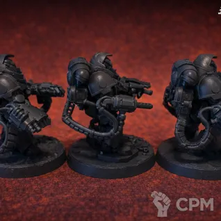 Описание картинки Миниатюры Warhammer 40,000 Blood Angels Aggressors Squad,набор 3 шт + подставки, собранные от 3DSprint по цене 550руб | Свободный Рынок Миниатюр - СРМ