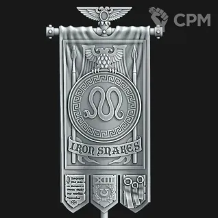 Описание картинки Iron Snakes Banner от 3D Wargaming по цене 75руб | Свободный Рынок Миниатюр - СРМ