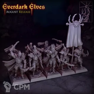 Описание картинки Dark elves regiment от Barduck Miniatures по цене 1 632руб | Свободный Рынок Миниатюр - СРМ