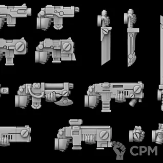 Описание картинки Weapons FULL set DW (more Right Hands) от LDBits по цене 821руб | Свободный Рынок Миниатюр - СРМ
