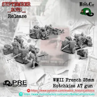 Описание картинки French 25mm Hotchkiss AT gun от 3DPrintClub по цене 400руб | Свободный Рынок Миниатюр - СРМ