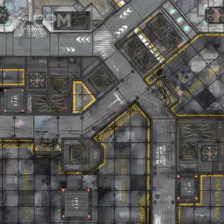 Описание картинки Баттл мат Necromunda Edition «Районы-кварталы» 36x36| Поле для варгеймов | Батлмат от Marauder's Workshop по цене 1 800руб | Свободный Рынок Миниатюр - СРМ