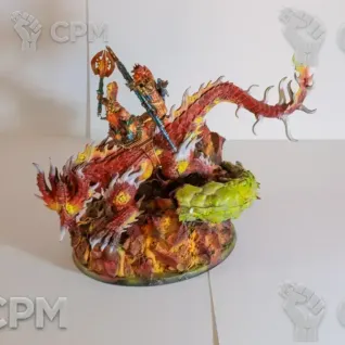 Описание картинки Auric Runeson on Magmadroth от Alerond по цене 4 500руб | Свободный Рынок Миниатюр - СРМ