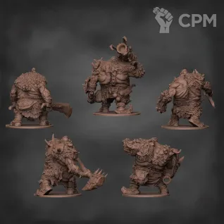 Описание картинки Ogors  Irongut / Leadbelcher / Gluttons от Brother Ork по цене 550руб | Свободный Рынок Миниатюр - СРМ