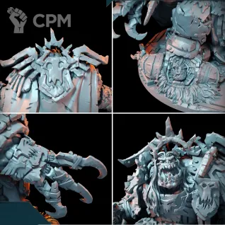 Описание картинки Emperork of Orkkind. Орк Император. альтернативный Ghazghkull Thraka. от Подземный человек по цене 1 360руб | Свободный Рынок Миниатюр - СРМ