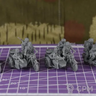 Описание картинки Немецкие мотоциклисты (DAK) / масштаб 1:56 / 28mm от DModels по цене 530руб | Свободный Рынок Миниатюр - СРМ