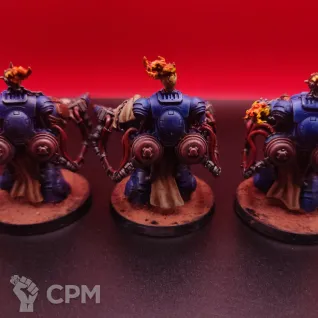 Описание картинки Warhammer 40K Aggressors Ultramarines — 3 шт., покрашенные, SLA от Жидкий Пират по цене 3 000руб | Свободный Рынок Миниатюр - СРМ