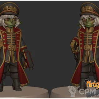 Описание картинки Гоблинша комиссар Gobbo Commissar anime figurine 32мм от ChurcHehe 3d print по цене 590руб | Свободный Рынок Миниатюр - СРМ