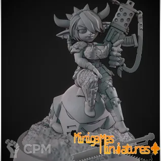 Описание картинки Гретчин вайфу Gretchin waifu anime figurine 32мм от ChurcHehe 3d print по цене 300руб | Свободный Рынок Миниатюр - СРМ
