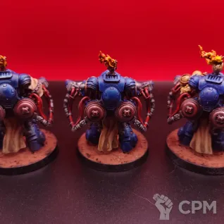 Описание картинки Warhammer 40K Aggressors Ultramarines — 3 шт., покрашенные, SLA №2 от Жидкий Пират по цене 3 000руб | Свободный Рынок Миниатюр - СРМ