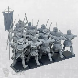 Описание картинки Bowmen west 14th century Complete Regiment 28мм от Manufactorum76 по цене 1 500руб | Свободный Рынок Миниатюр - СРМ