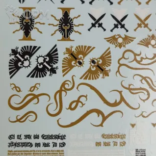 Описание картинки Transfer Sheet Adeptus Custodes от ССП по цене 1 800руб | Свободный Рынок Миниатюр - СРМ
