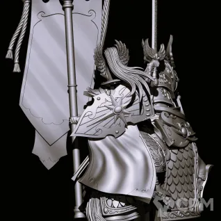 Описание картинки High Elves mounted Banner standard bearer от Магазин Альфария по цене 220руб | Свободный Рынок Миниатюр - СРМ