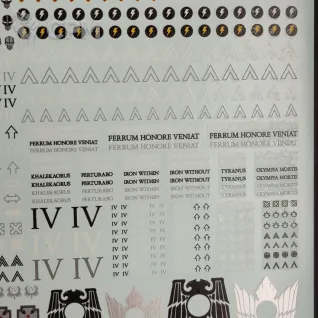 Описание картинки Transfer Sheet Iron Warriors от ССП по цене 1 800руб | Свободный Рынок Миниатюр - СРМ