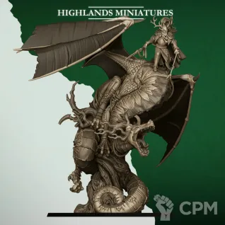 Описание картинки FERAL ELF PRINCE ON FERAL DRAGON от Wardog Workshop по цене 2 500руб | Свободный Рынок Миниатюр - СРМ