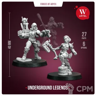 Описание картинки Комплект миниатюр Underground Legends от Артель W по цене 1 900руб | Свободный Рынок Миниатюр - СРМ