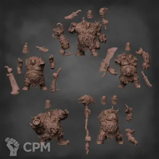 Описание картинки Ogors  Irongut / Leadbelcher / Gluttons от Brother Ork по цене 550руб | Свободный Рынок Миниатюр - СРМ