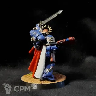 Описание картинки Space Marines Ultramarine Primaris Captain с мечом и плазмой 3D от Superguns по цене 750руб | Свободный Рынок Миниатюр - СРМ