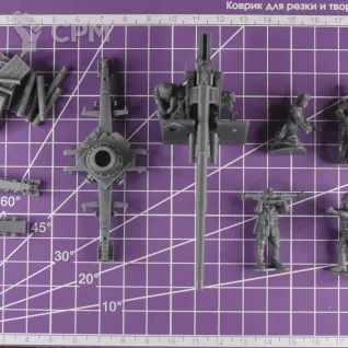 Описание картинки Немецкое орудие 8,8 cm FlaK 36 (версия DAK) с расчетом / масштаб 1:56 / 28mm от DModels по цене 550руб | Свободный Рынок Миниатюр - СРМ
