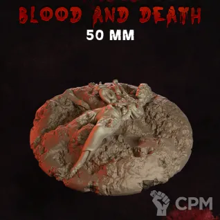 Описание картинки Blood and Death Base 50мм от 3Д-Печка по цене 130руб | Свободный Рынок Миниатюр - СРМ