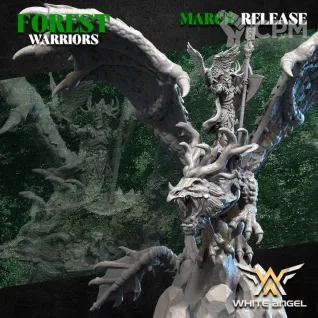 Описание картинки Glade Lord/Captain on Forest Dragon от Lazurith по цене 3 000руб | Свободный Рынок Миниатюр - СРМ