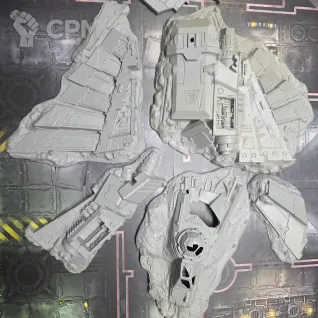 Описание картинки Crashed Aquila Lander от Radical Warhammer по цене 7 500руб | Свободный Рынок Миниатюр - СРМ