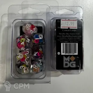 Описание картинки Critical Loops Assorted Dice Set - DND Dungeons and Dragons 7 16mm D4 D6 D8 D12 D20 - New от Mundungus по цене 2 039руб | Свободный Рынок Миниатюр - СРМ
