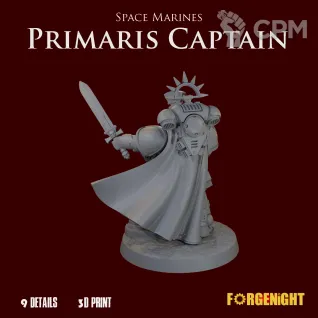Описание картинки Space Marines Primaris Captain от ForgeNight по цене 550руб | Свободный Рынок Миниатюр - СРМ