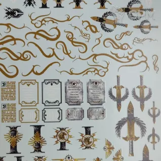 Описание картинки Transfer Sheet Adeptus Custodes от ССП по цене 1 800руб | Свободный Рынок Миниатюр - СРМ