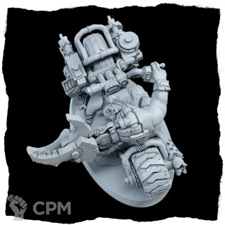 Описание картинки Миниатюра Орк Босс, Warboss on Warbike от Brother Ork по цене 1 730руб | Свободный Рынок Миниатюр - СРМ