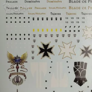Описание картинки Transfer Sheet Imperial Fists от ССП по цене 1 800руб | Свободный Рынок Миниатюр - СРМ