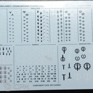 Описание картинки Legions Imperialis Transfer Sheet (Два листа) от Bender Rodriguez по цене 1 500руб | Свободный Рынок Миниатюр - СРМ