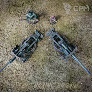 Описание картинки 2 артилерийских орудия ✠ Силы Церкви ✠ TRENCH CRUSADE от Big Brain Terrain по цене 1 250руб | Свободный Рынок Миниатюр - СРМ
