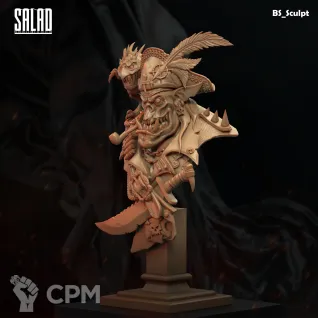 Описание картинки Crazy Orc Pirat (Bust) от Naggaroth Night по цене 2 000руб | Свободный Рынок Миниатюр - СРМ