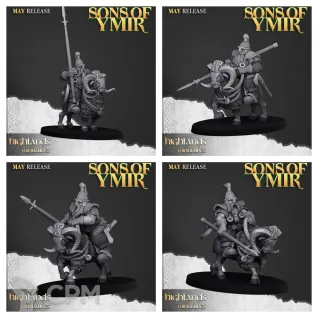 Описание картинки Mounted Dwarfs от 3DPrintClub по цене 200руб | Свободный Рынок Миниатюр - СРМ