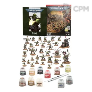 Описание картинки Предзаказ на Warhammer 40000 GETTING STARTED WITH ORKS от Дауран по цене 13 500руб | Свободный Рынок Миниатюр - СРМ