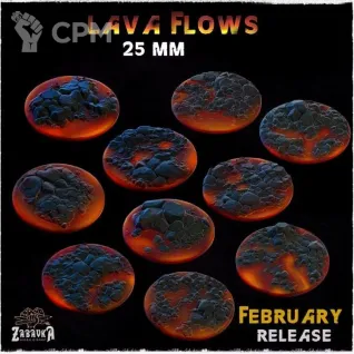 Описание картинки Базы 25мм под лаву (lava bases) 10 штук. от Print and play по цене 500руб | Свободный Рынок Миниатюр - СРМ
