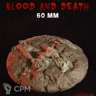 Описание картинки Blood and Death Base 60мм от 3Д-Печка по цене 180руб | Свободный Рынок Миниатюр - СРМ