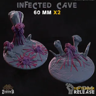Описание картинки Infected Сave Base 60мм от 3Д-Печка по цене 180руб | Свободный Рынок Миниатюр - СРМ