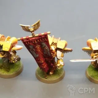 Описание картинки Sanguinary Guard 5шт. оригинал + игровой покрас от Rusty Bolter по цене 5 500руб | Свободный Рынок Миниатюр - СРМ