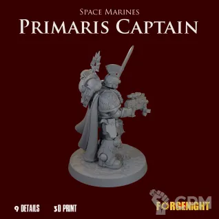 Описание картинки Space Marines Primaris Captain от ForgeNight по цене 550руб | Свободный Рынок Миниатюр - СРМ