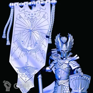 Описание картинки High Elves Noble - Battle Standard Bearer от Магазин Альфария по цене 170руб | Свободный Рынок Миниатюр - СРМ