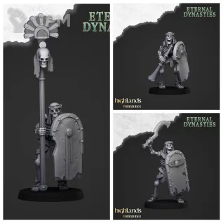 Описание картинки Ancient Skeletons with Spears от 3DPrintClub по цене 90руб | Свободный Рынок Миниатюр - СРМ