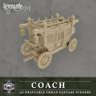 Описание картинки Fantasy террейн Coach / Карета от 3Д печать миниатюр по цене 1 551руб | Свободный Рынок Миниатюр - СРМ