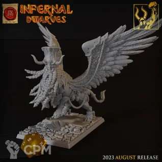 Описание картинки Chaos Dwarfs Lamasu 1 от Barduck Miniatures по цене 2 329руб | Свободный Рынок Миниатюр - СРМ