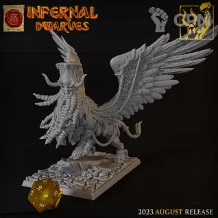 Описание картинки Chaos Dwarfs Lamasu 1 от Barduck Miniatures по цене 2 329руб | Свободный Рынок Миниатюр - СРМ