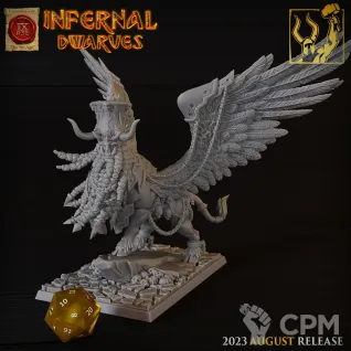 Описание картинки Chaos Dwarfs Lamasu 1 от Barduck Miniatures по цене 2 329руб | Свободный Рынок Миниатюр - СРМ