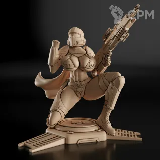 Описание картинки Helldiver Girl + Futa Фигурка (Helldivers) от GAS3TXD  по цене 4 200руб | Свободный Рынок Миниатюр - СРМ