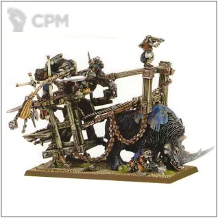 Описание картинки Gnoblar Scraplauncher classic от OldHammer Мастерская по цене 1 500руб | Свободный Рынок Миниатюр - СРМ